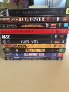 DVDs all covers 100% good $5 each