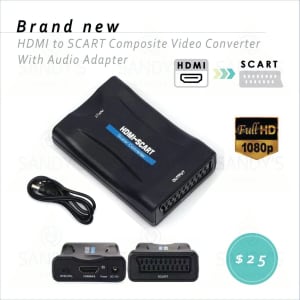 NEW - HDMI to SCART Composite Video Converter  With Audio Adapter