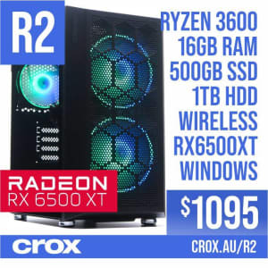 New Gaming PC Ryzen 5 6 core / 16G / 500G NVMe 1TB / RX6500XT / WiFi