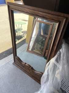 Large Solid Wooden Vintage Mirror (90x132cm)
