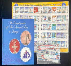 Book, Encyclopaedia Of The America's Cup In Stamps, 1987