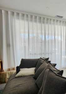 Modern sheer and blockout curtain making and installing