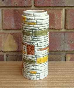 Vintage Mid Century Retro Vase Sylvac Brick Design