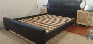 Leather bed frame and headboard
