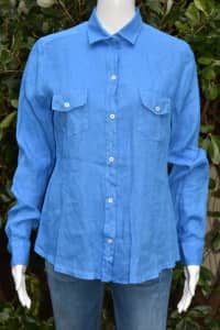 AIRE Blue Linen Shirt - Size EU44, AU12 - EUC
