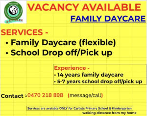 Family Daycare & Pick-up/Drop-off Services 