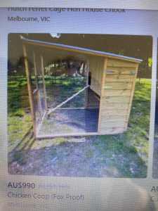 Cat cabana OR chook shed 6x4 timber wire 18 months old
