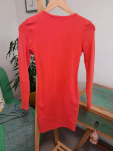 Kookai long sleeve mini dress cherry red size 2