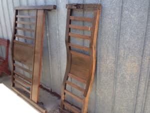 Antique bed foot with rails