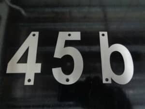 Stainless steel unit numbers 70mm high