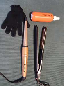 Curling wand, straightener, hair product