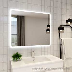 900*750 3 Color Lighting LED Mirror With Rounded Corner