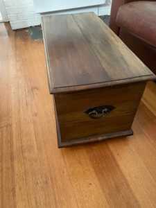 Timber storage trunk or coffee table