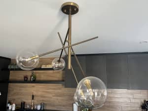 Brass and Glass LED Pendant Light