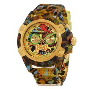 VERSACE Icon Active Chronograph Quartz Yellow Leopard Mens Watch