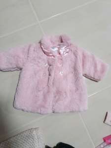 Baby girl size 0000 fluffy coat