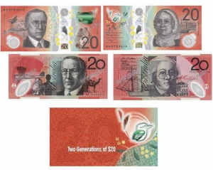 Reserve Bank Australia 2019 Two Generations $20 UNC Official Folder