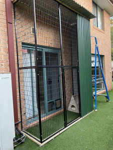 Pet Dog Cat Outdoor Shelter Enclosure Pen with Waterproof Tarp Cover