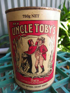 OLD MY UNCLE TOBY,S OATS RE-RELEASE PROMOTIONAL TIN KITCHENALIA