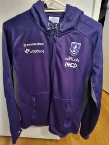 FREMANTLE DOCKERS HOODED ZIPPED JUMPER LARGE GOOD CONDITION 