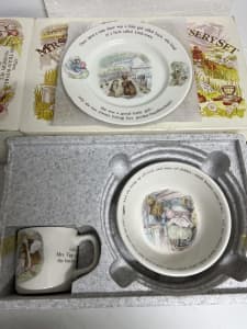 Beatrix Potter Wedgwood Mrs Tiggy Winkle Nursery Set Bowl Plate Mug