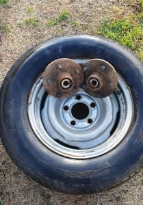 Trailer Spare tyre with 2 hubs 14"