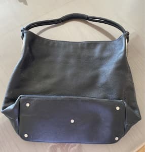 Oroton black leather handbag