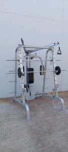 Smith Machine, Dumbbells, Barbells, Cables.