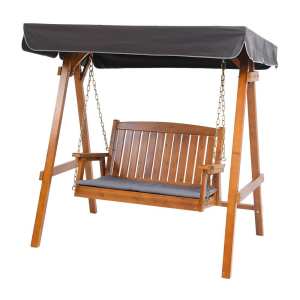 Gardeon Swing Chair Wooden Garden Bench Canopy 2 Seater Outdoor Furni