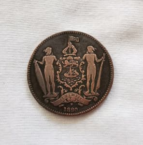 British North Borneo bronze 1 c coin 1890