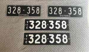 Heritage enamel number plates, custom car plates 