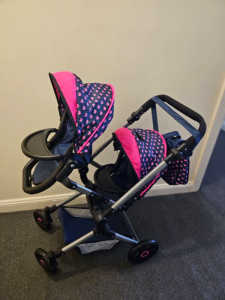 Toy double pram for kids