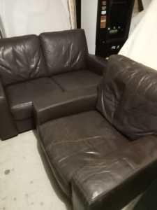 Leather lounge Brown 