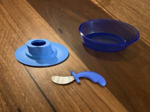 Alessi Butter boat dish with knife