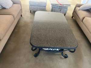 Coffee Table - Granite top on cast iron stand