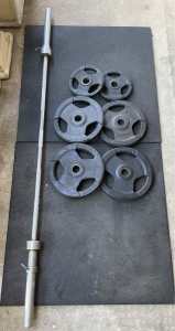 60kg FORCE USA Olympic plates with 20kg Olympic barbell