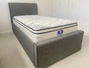 King Single Bed Frame and Sealy Mattress - as new