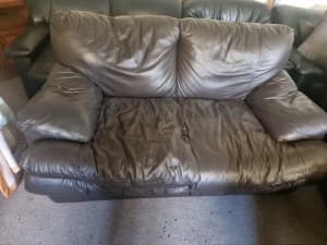 Brown Leather Couch Great Condition 5 Seater