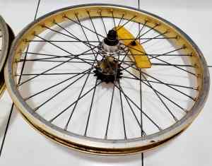 Gold Araya 7C Vintage BMX Wheels