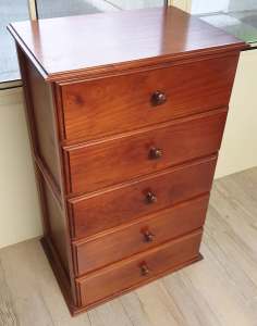 Genuine Timber Chest of 5 Drawers