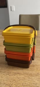 Retro vintage Tupperware sandwich containers x 4
