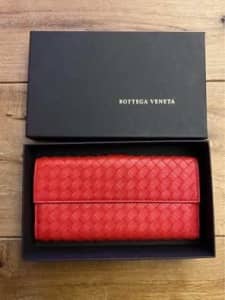 Bottega Veneta red purse wallet