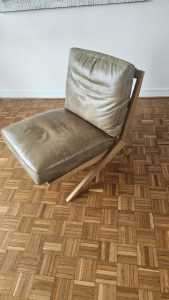 Brown leather occasional chair