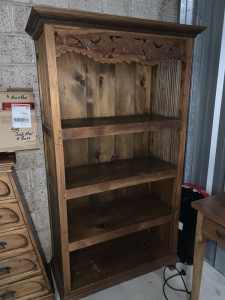 Asian Style Carved Timber Bookcase