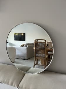 Large White textured mirror