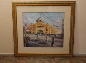 SNAPSHOT OF FLINDERS ST STATION Water Colour