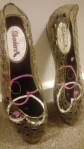 Rare As new ladies girls shoes rubber light up Skechers Size 7 flat