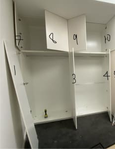 Cupboards/wardrobe with hanging and shelves in perfect s