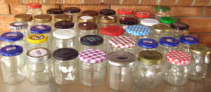 empty glass jars for jam or preserving lot of 40