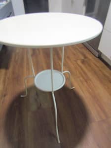 METAL TABLE 70cm h by 50cm w